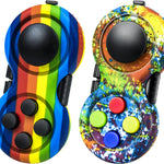 Original Fidget Toy Game, Rubberized Classical Controller Fidget Concentration Toy with 8-Fidget Functions and Lanyard - Excellent for Relieving Stress and Anxiety