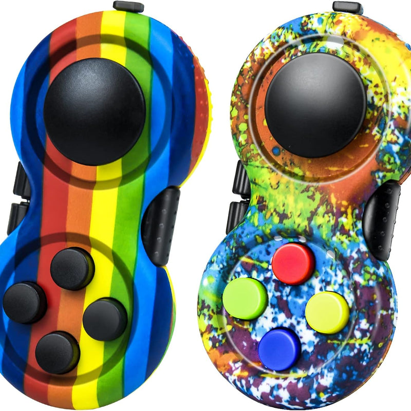 Original Fidget Toy Game, Rubberized Classical Controller Fidget Concentration Toy with 8-Fidget Functions and Lanyard - Excellent for Relieving Stress and Anxiety