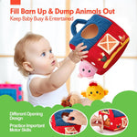 hahaland Surprise Barn Stuffed Farm Animals Montessori Toy for 6 Month Old Babies