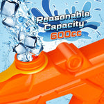 Quanquer 600cc Water Guns for Kids & Adults - 6 Pack Super Squirt Blasters Soaker with Long Range, High Capacity Pump Action, Summer Swimming Beach Outdoor Water Fighting Play Pool Toys for Boys Girls