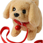 KSABVAIA Plush Teddy Toy Puppy Electronic Interactive Dog - Walking, Barking, Tail Wagging, Stretching Companion Animal for Kids Toddlers
