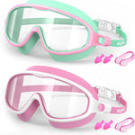 VegoVia 2 Pack Kids Swim Goggles Anti-Fog Wide View | UV Protection Swimming Goggles for kids 6-14 8-12 3-15 Youth Boys Girls Toddler
