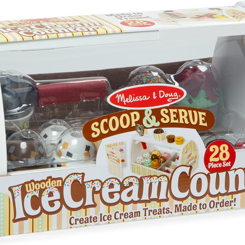 melissa & doug wooden scoop & serve ice cream counter pretend play store