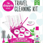 Dapple Baby Travel Cleaning Kit - 5 Piece- Baby Bottle & Dish Soap, Bottle Brushes, and Drying Rack - Newborn Essentials