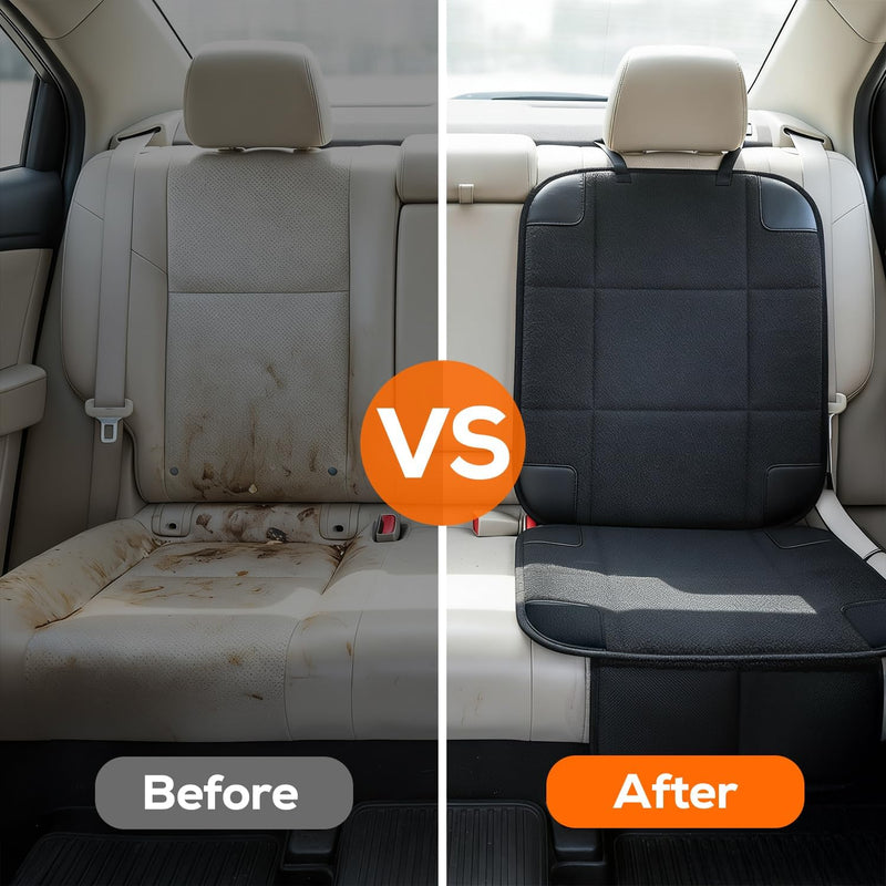 VLM Car Seat Protector for Child Baby Car Seat,600D Waterproof Car Seat Cover with Thick Padding, Non-Slip Backing and Mesh Pockets