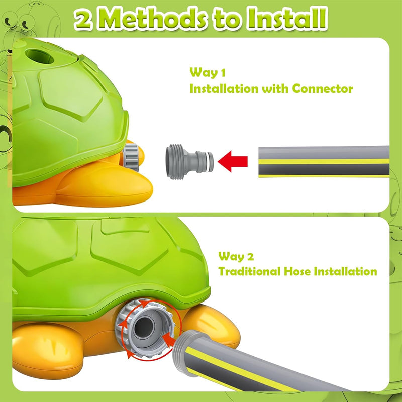 Sprinkler for Kids Water Toys: 3-in-1 Turtle Sprinkler Toys | 360° Rotating Spray, Snail Plash Ring Toss Game, Backyard Outdoor Summer Water Game, For Boys Girls for Kids Ages 3-8