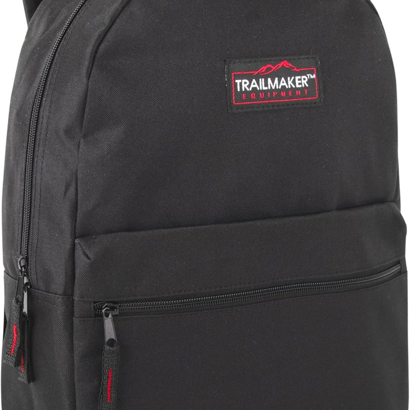 Trail maker Classic 17 inch Backpacks with Adjustable Padded Straps | School Backpacks for Girls, Boys (Black)