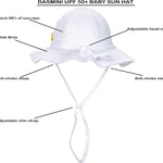 Baby & Toddler Wide Brim Sun Hats UPF 50+ Sun Protection Bucket Cap Cute Adjustable Hat in Seersucker