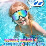 Swim Goggles 2 Pack, Wide View Anti Fog&UV Swimming Goggles for Audlt, No Leak Pool Beach Essentials for Men Women