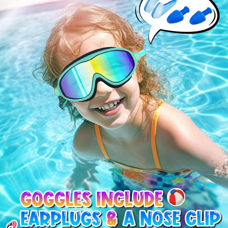 Swim Goggles 2 Pack, Wide View Anti Fog&UV Swimming Goggles for Audlt, No Leak Pool Beach Essentials for Men Women