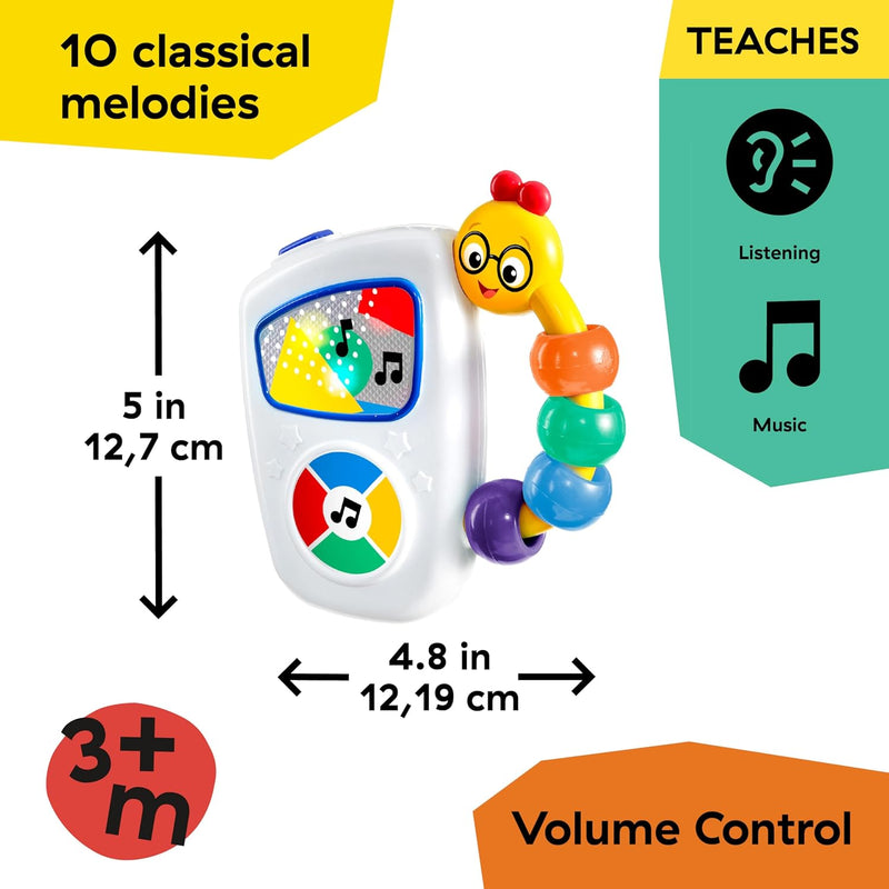Baby Einstein Take Along Tunes Musical Toy for Baby, Ages 3 Months +, 5.0"H x 4.8"W x 1.1"L