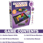 The Happy Puzzle Company's Genius Square STEM Puzzle Game for 1-2 Players, 62,208 Possible Solutions, 6x6 Grid