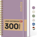 Lined Spiral Notebook Journal for Work, 300 Pages Thick B5 (7.1"x10") College Ruled Journal for Women & Writing, Hardcover Notebook for Note Taking, Perfect for Office Home School Supplies, Purple