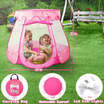 Crayline Pop Up Princess Tent with Star Light for Baby Girl Birthday Gift