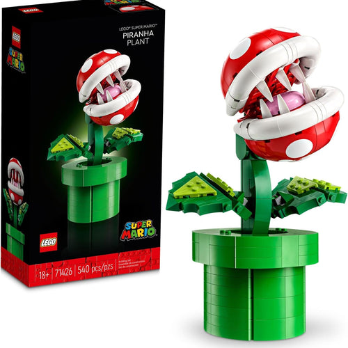 Build and display the LEGO Super Mario Piranha Plant with 540-piece set for adult fans, ages 18+ years