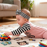 AMAWMW Newborn Baby Girl Little Sister Sleeper Gown Stripe Long Sleeve Nightgown Pajamas Gifts Stuff Essential Outfit