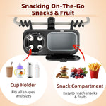 Universal Stroller Snack Tray, Easy Clean Removable Silicone Insert | for Mockingbird Nuna Bugaboo, Dual-Lock Sturdy Grip, Different Size Cups Holder, Easy to Attach, Toddler Snacking On The Go
