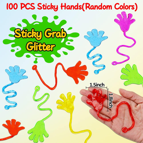 100PCS Glitter Slap Hands for Kids 4-8 Party Favors Goodie Bag Stuffers Classroom Prizes Bulk Mini Treats