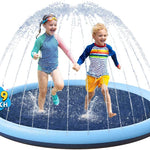 VISTOP Non-Slip Splash Pad for Kids and Dog, Thicken Sprinkler Pool Summer Outdoor Water Toys - Fun Backyard Fountain Play Mat for Baby Girls Boys Children or Pet Dog (59 inch, Blue&Blue)