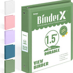 BinderX Extra Durable 3 Ring Binder, Round Rings 1 Inch Binder, Fits 175 Sheets of 8.5x11 Paper, Customizable View Cover with Inside Pockets, Cute 1" Binders, 1 Inch Binders 3 Ring, Pink