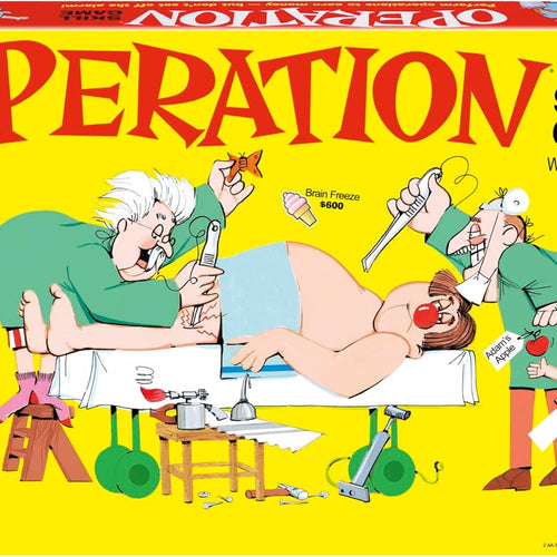 hasbro operation electronic board game for kids ages 6+, family fun party game with tweezers and buzzer
