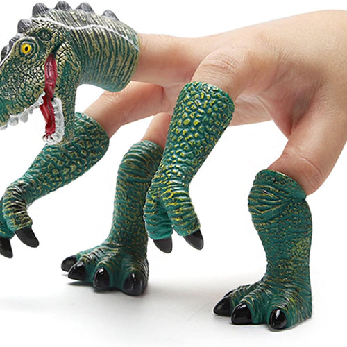 AQKILO Dinosaur Finger Puppet, Tiny Hands Theater Prop, Funny Gag Gift for White Elephant, Easter Basket Swaps, Adults and Kids