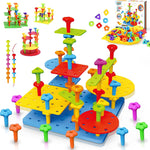 Peg Board Toy Set 73pcs DIY Building Stacking Toys for Kids 3-6 Years Old STEM Educational
