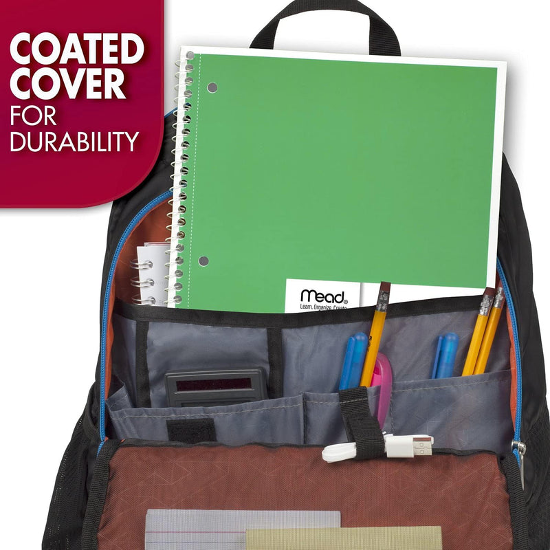 Mead Spiral Notebook, 24 Pack, 1 Subject, Wide Ruled Paper, 7-1/2" x 10-1/2", 70 Sheets per Notebook, Colors Will Vary (930203-ECM25)