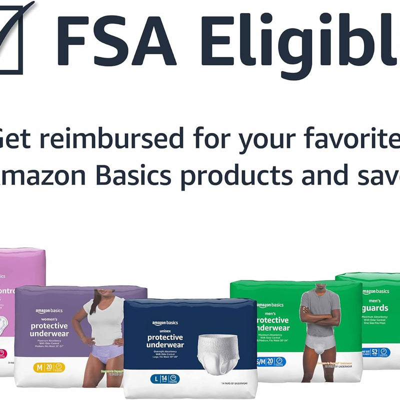 Amazon Basics Postpartum Incontinence Underwear for Women, Maximum Absorbency with Bladder Leak Protection, Fresh Protection, Disposable, Large, Lavender, 18 Count