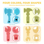 tyry.hu Baby Teething Toys for Boys and Girls 0-6 Months, 6-12 Months, BPA Free Silicone Teether Chew Toys, 4 Packs
