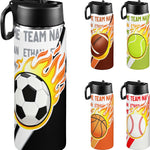 Personalized Game Water Bottle for Boys, 18oz | Customized Kids Insulated Bottle with Name for Kids for School, Stainless Steel Thermo with Straw