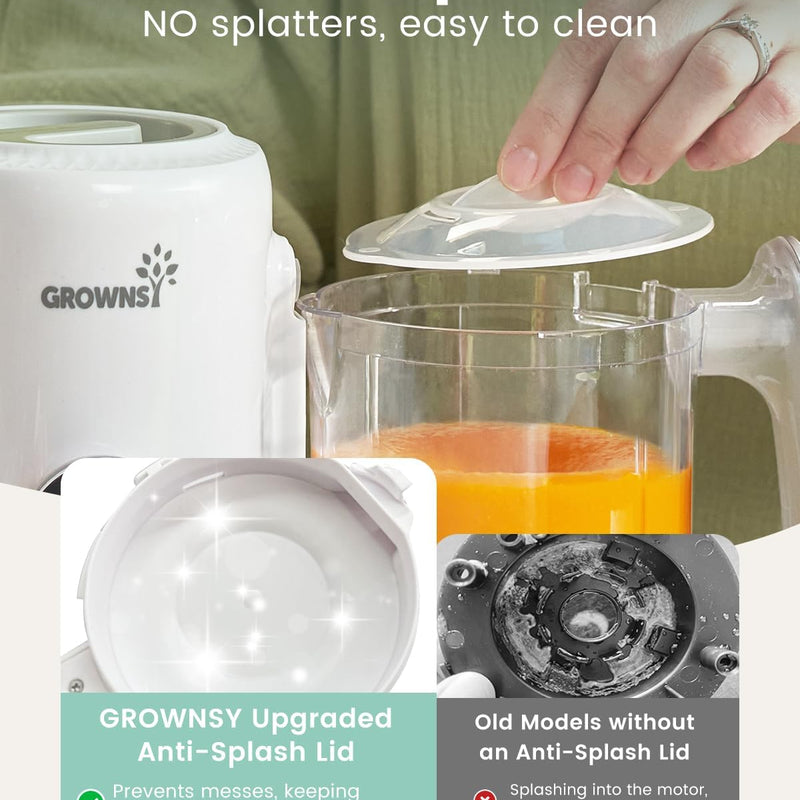 Grownsy Baby Food Maker, Steamer & Blender Baby Food Processor, White | BPA-Free Elevated Steam Basket, Healthy Homemade Baby Food Purees, Starting Solids & BLW, Baby Feeding Essentials, 6+ Months
