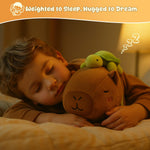 SQEQE Weighted Stuffed Animals Capybara Plush, Weighted Capybara Stuffed Animals with Turtle Backpack, Soft Pillow Toy for Kids Adults, Birthday Present & Valentines Gifts 9.8 Inch, 0.8 Lb