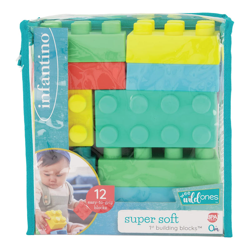 Infantino Super Soft Building Blocks, BPA-Free, 12-Piece Set