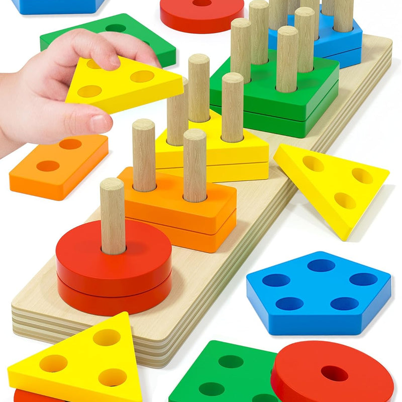 Tonberless Montessori Toys: Safe, High-Quality Wooden Puzzles and Sorters for Toddlers 1-3 Years
