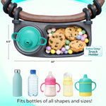Universal Stroller Snack Tray with Cup Holder, Stroller Bumper Bar | Compatible With Nuna Mockingbird Bugaboo Joie Graco Mompush Uppababy Cybex Strolee Chicco