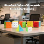 3x3 Stickerless Speed Cube with Stand and Tutorial for Kids STEM Learning Toy