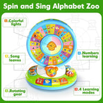 Duchong Learning Toy for Kids 1 2 3 Year Old Boys Girls, Spin and Sing Alphabet Zoo with Sounds, Interactive Educational Toys for Toddler 2-3, First Christmas 1st Birthday Gifts Toy