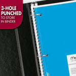Mead Spiral Notebook, 4 Pack, 1 Subject, Wide Ruled Paper, 7-1/2" x 10-1/2", 70 Sheets per Notebook, Colors Will Vary (930200-ECM25)