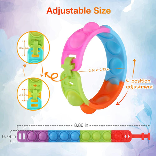 Kids Party Favors Pop Fidget Toys Bulk Its 24 Packs Fidget Bracelet It Birthday