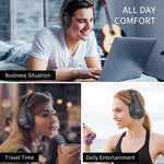 Uliptz Wireless Bluetooth Headphones, 65H Playtime, 6 EQ Sound Modes, HiFi Stereo Over Ear Headphones with Microphone, Foldable Lightweight Bluetooth 6.0 Headset for Travel/Office/Cellphone/PC