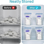 Vtopmart 4Pcs Clear Breastmilk Storage Bags Container in Freezer Fridge | BPA-free Plastic Storage Bins, For Breast Milk Baby Pouches Formula Bottles and Yogurts, In Freezer Fridge and Pantry