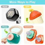 iPlay, iLearn 4PCS Baby Gym Rattle Toys, Newborn Shower Gifts 3-6-9 Months | Infant Sensory Teething Rattles, Babies Weight Set w/Dumbbell, Toddler Carseat Toy, First Birthday Gifts 4 5 7 8 10 12 Month