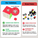 3x3 Stickerless Speed Cube with Stand and Tutorial for Kids STEM Learning Toy