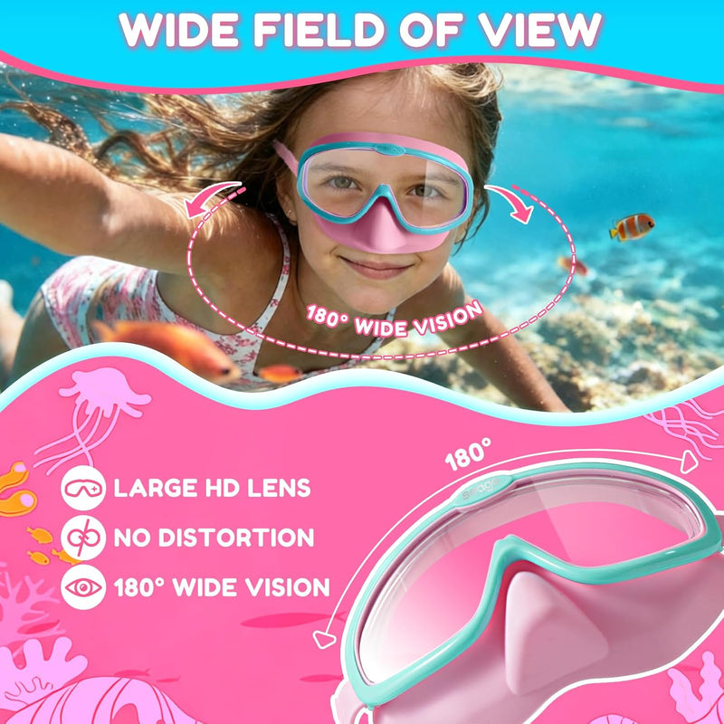 Seago Kids Swim Goggles 2 Pack for 3-12, Anti-Fog Clear View,Toddler Goggles with Nose Cover Swimming Goggles