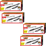 BIC Glide Bold Black Ballpoint Pens, Bold Point (1.6mm), 12-Count Pack, Retractable Ballpoint Pens With Comfortable Full Grip (VLGB11-BLK)