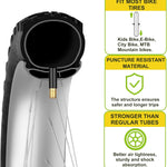 2 Pack Bicycle Tubes (12-27.5" x 1.75-2.125", 32mm AV Schrader Valve, Reliable Inner Tube for Kids/Road/MTB Bike)