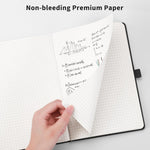 RETTACY Graph Grid Paper Notebook, 192 Pages, A5 Medium Size (5.7'' x 8.3''), 5 Squares per Inch, Leather Hardcover, 100 GSM Thick Paper, for School, Students, Math, Engineering (Brown)