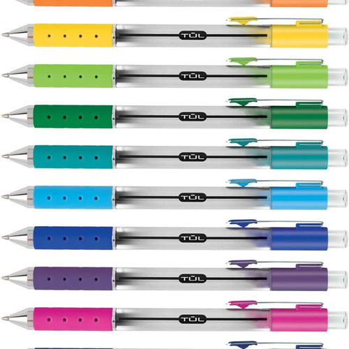 WHJJK TUL Retractable Gel Pens, Bullet Point, 0.7 mm, Gray Barrel, Assorted Standard and Bright Ink Colors, Pack of 14, SG_B01NBW93N6_US