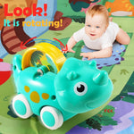 Dinosaur Car Toys for 1 Year Old Boy Gifts with Playmat/Storage Bag | 9 PCS Vehicles for Baby Boy Gifts,1 Year Old Toys for Toddler Boy Toys 1-2,1st Birthday Gift for Infant 12 18 Months